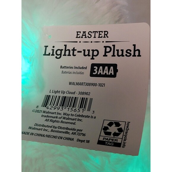 2021 NWT Celebrate Cloud Plush Rainbow Feet And Arms Lights Up Large 20" - Picture 10 of 11